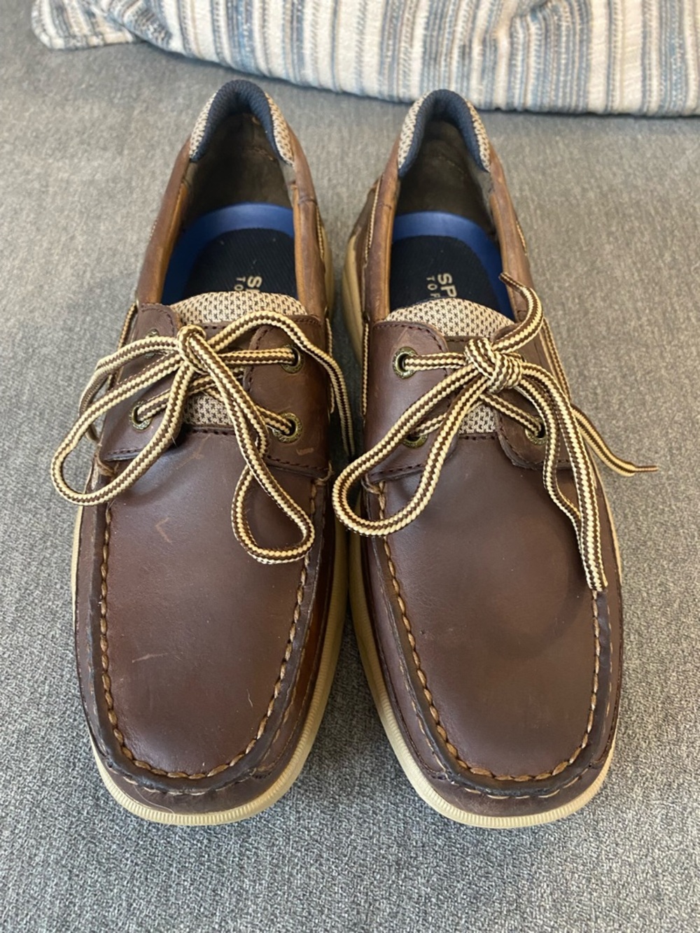 Sperry Brown Leather Men’s Size 8 Boat Shoes with cushioning. Driving Shoes